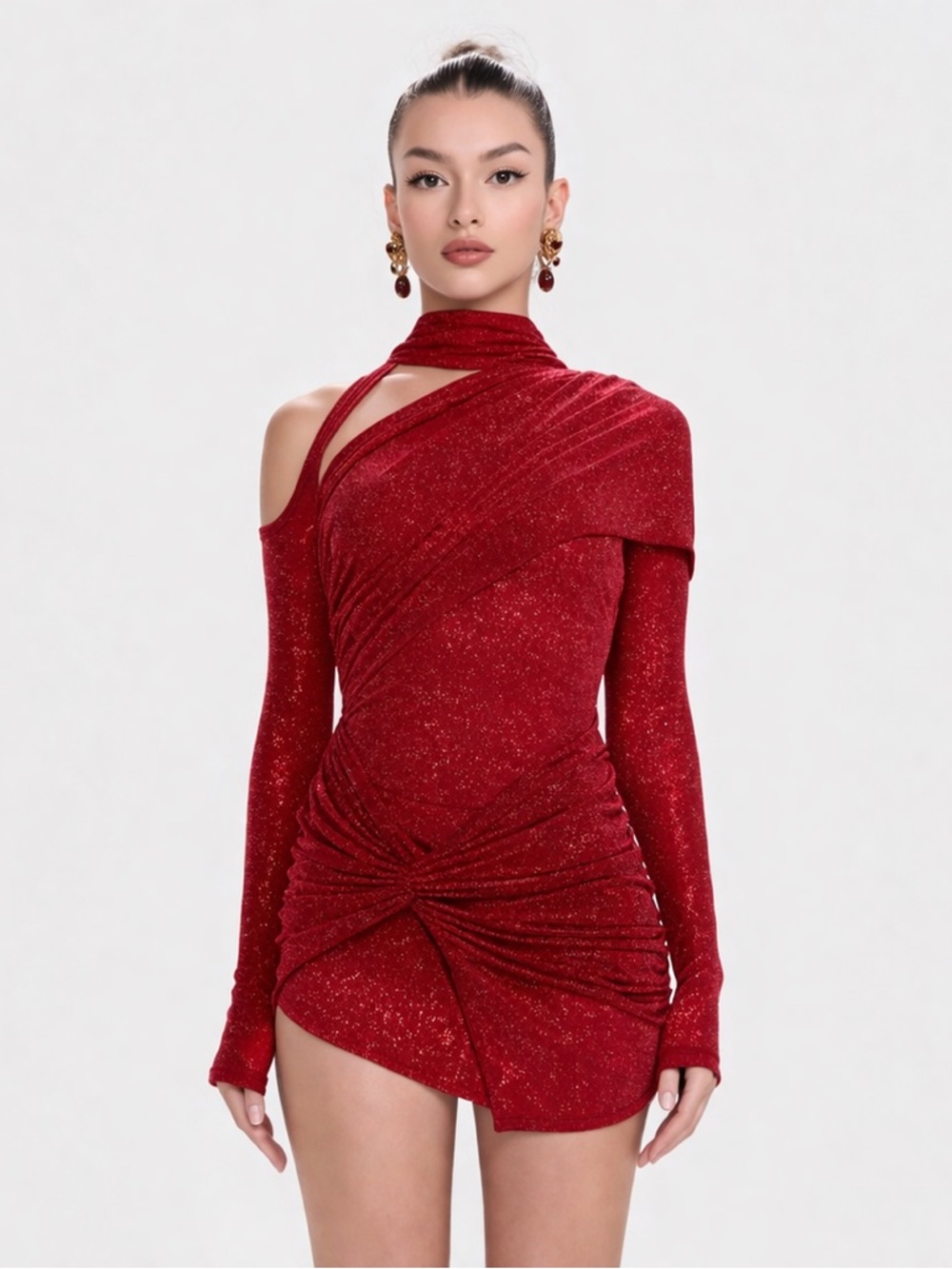 BBXBRAND Xtina lover girl dress in sparkling red - M nwt